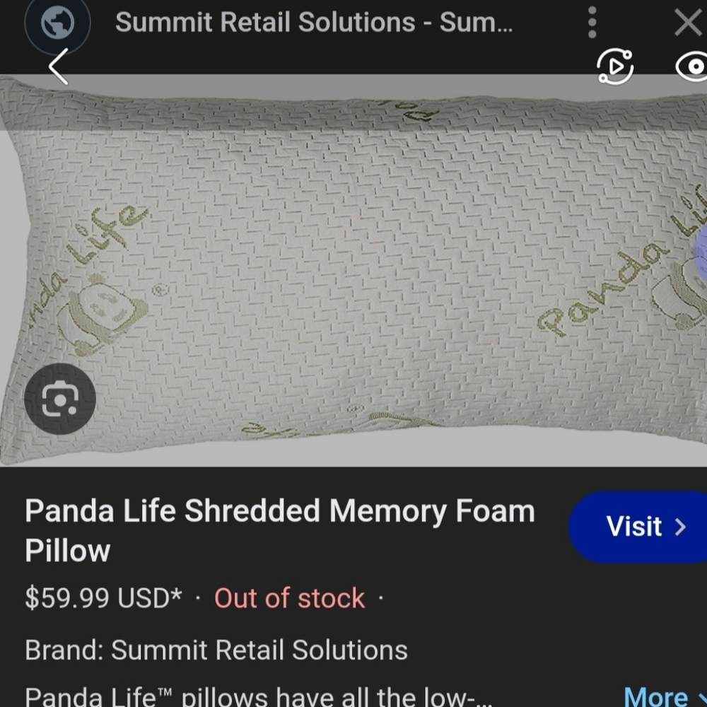 Bamboo #296 Pillow 6" Shredded Memory Foam Soft Zip Cover Costco - Picture 13 of 15